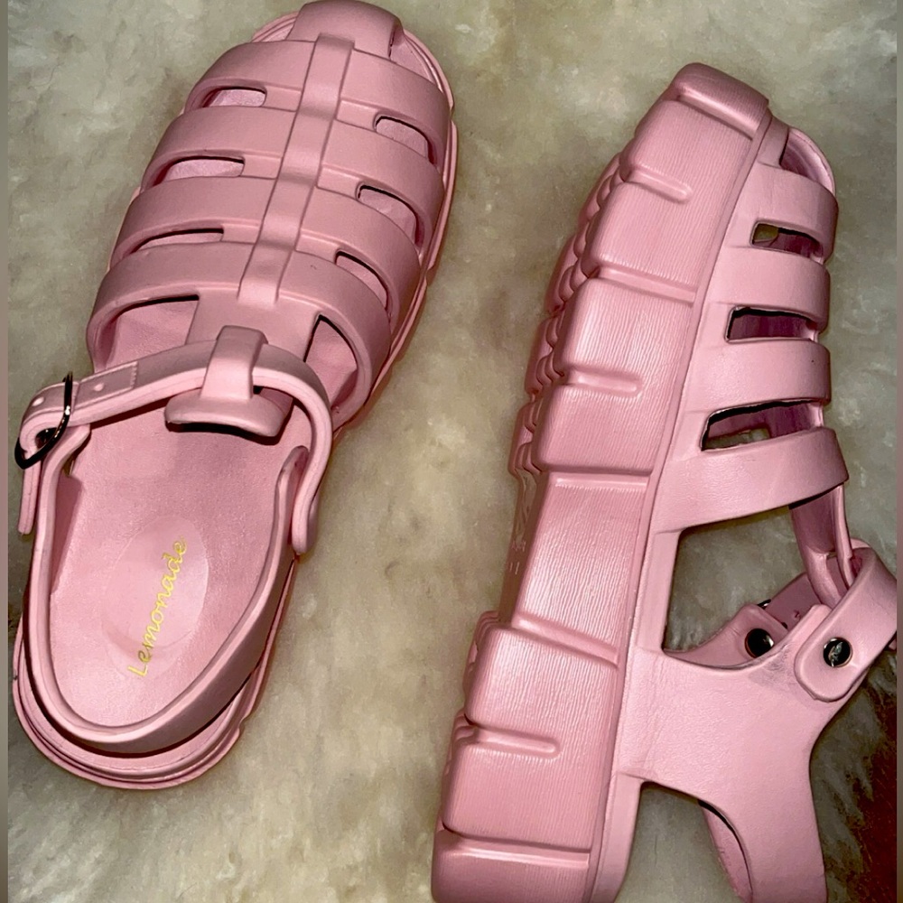 Chunky Sole Platform Sandals, Blush Pink, Brand New Size 10